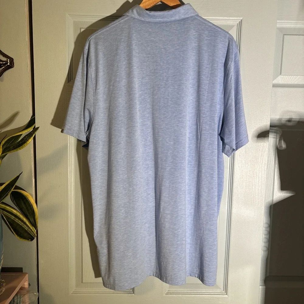 TASC Performance Men's Size X-Large XL Blue Stretchy S/S 3 Button Polo Shirt - Picture 6 of 6